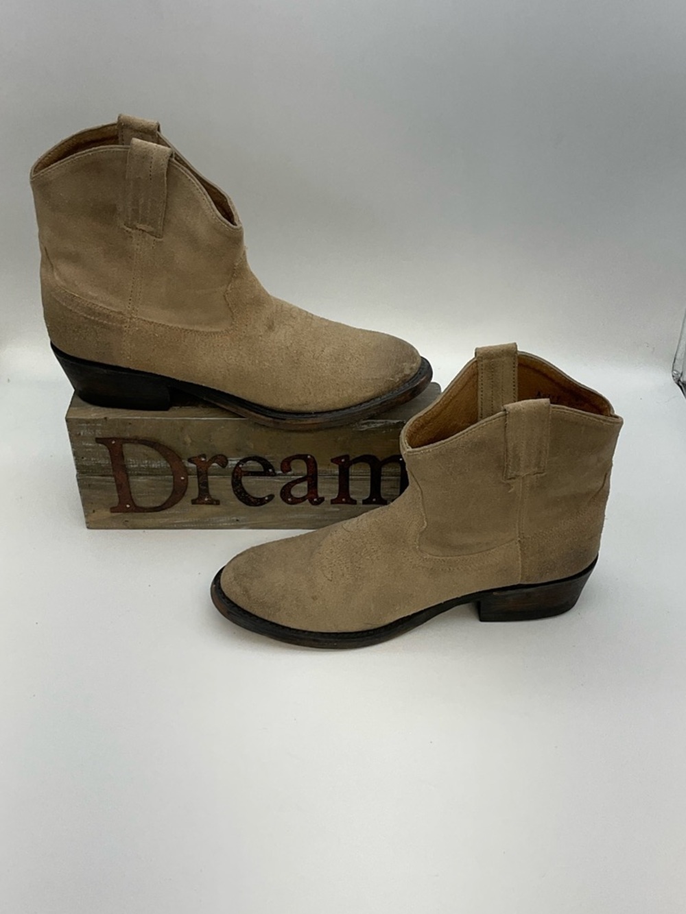 Steve Madden Autry Suede Ankle Cowboy Boots Size 6 Western Rodeo Festival